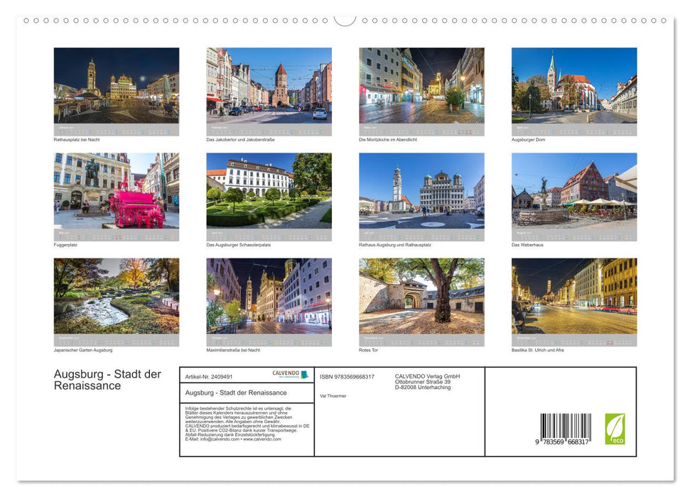 Augsburg - Stadt der Renaissance (CALVENDO Premium Wandkalender 2027)