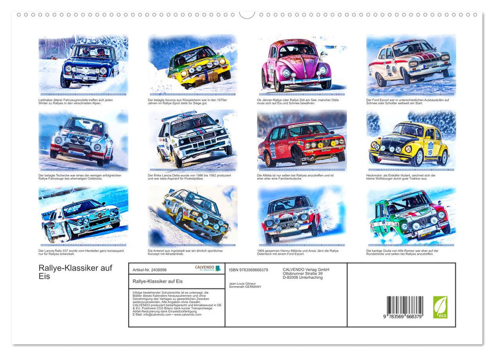 Rallye-Klassiker auf Eis (CALVENDO Premium Wandkalender 2027)