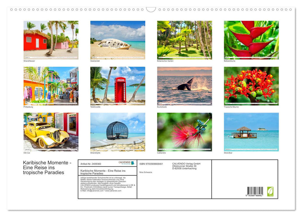 Karibische Momente - Eine Reise ins tropische Paradies (CALVENDO Wandkalender 2027)