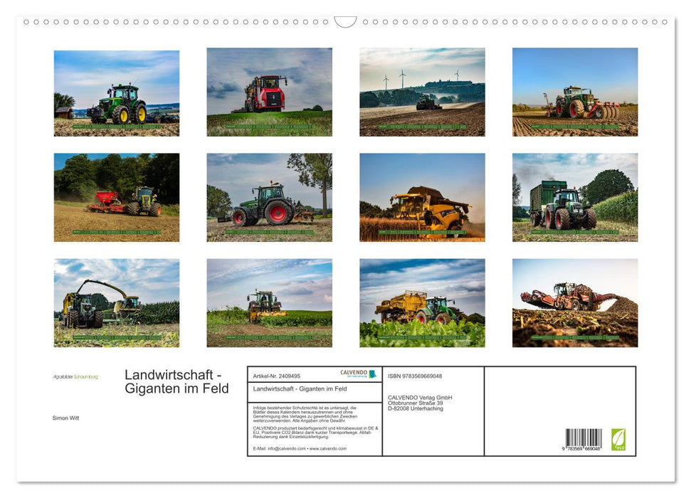 Landwirtschaft - Giganten im Feld (CALVENDO Wandkalender 2027)