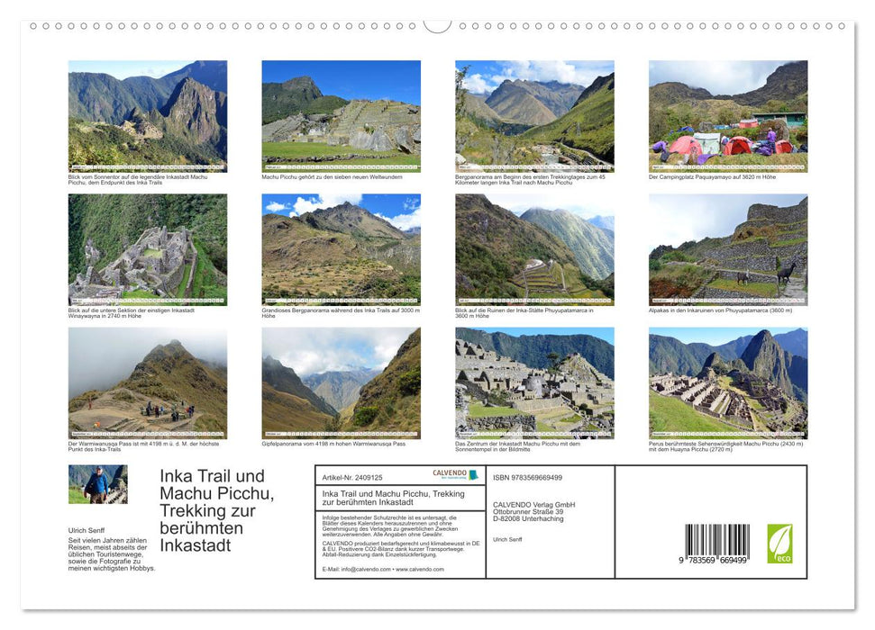 Inka Trail und Machu Picchu, Trekking zur berühmten Inkastadt (CALVENDO Premium Wandkalender 2027)