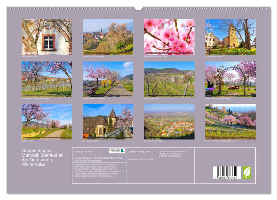 Gimmeldingen - Mandelblütenfest an der Deutschen Weinstraße (CALVENDO Premium Wandkalender 2027)