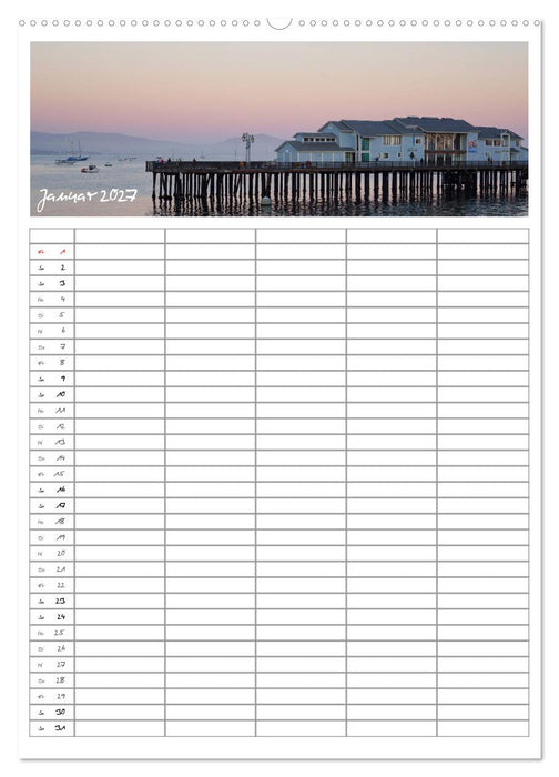 Kalifornien - Familienplaner 2027 (CALVENDO Wandkalender 2027)