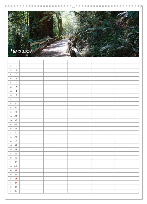 Kalifornien - Familienplaner 2027 (CALVENDO Wandkalender 2027)