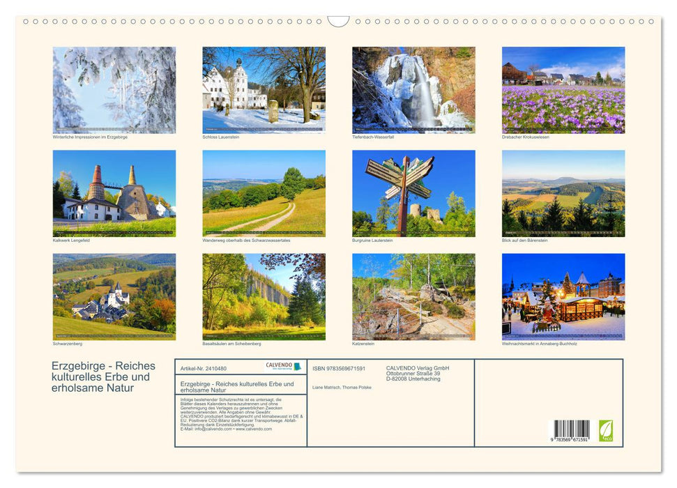 Erzgebirge - Reiches kulturelles Erbe und erholsame Natur (CALVENDO Wandkalender 2027)