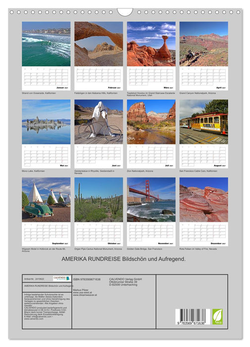AMERIKA RUNDREISE Bildschön und Aufregend. (CALVENDO Wandkalender 2027)