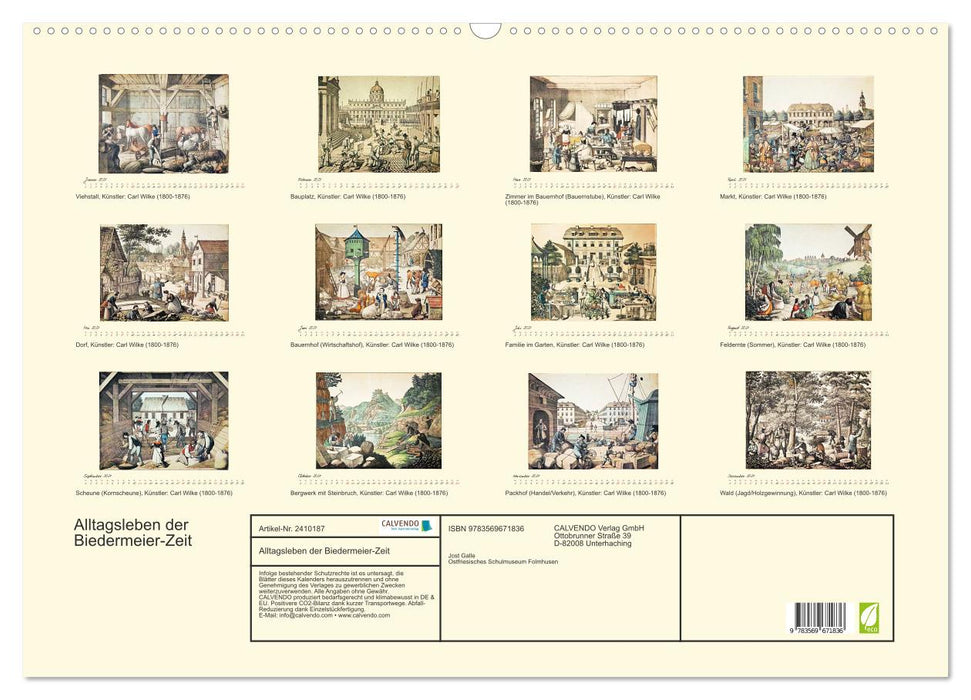 Alltagsleben der Biedermeier-Zeit (CALVENDO Wandkalender 2027)