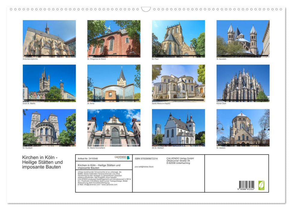 Kirchen in Köln - Heilige Stätten und imposante Bauten (CALVENDO Wandkalender 2027)