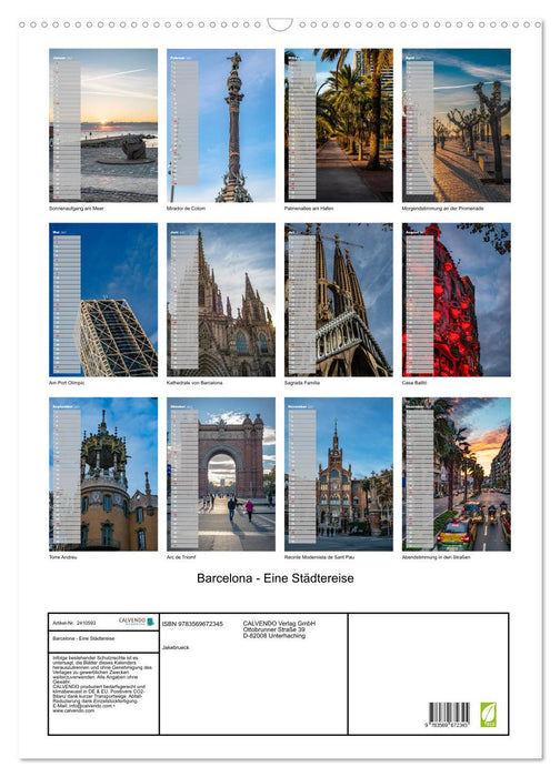 Barcelona - Eine Städtereise (CALVENDO Wandkalender 2027)