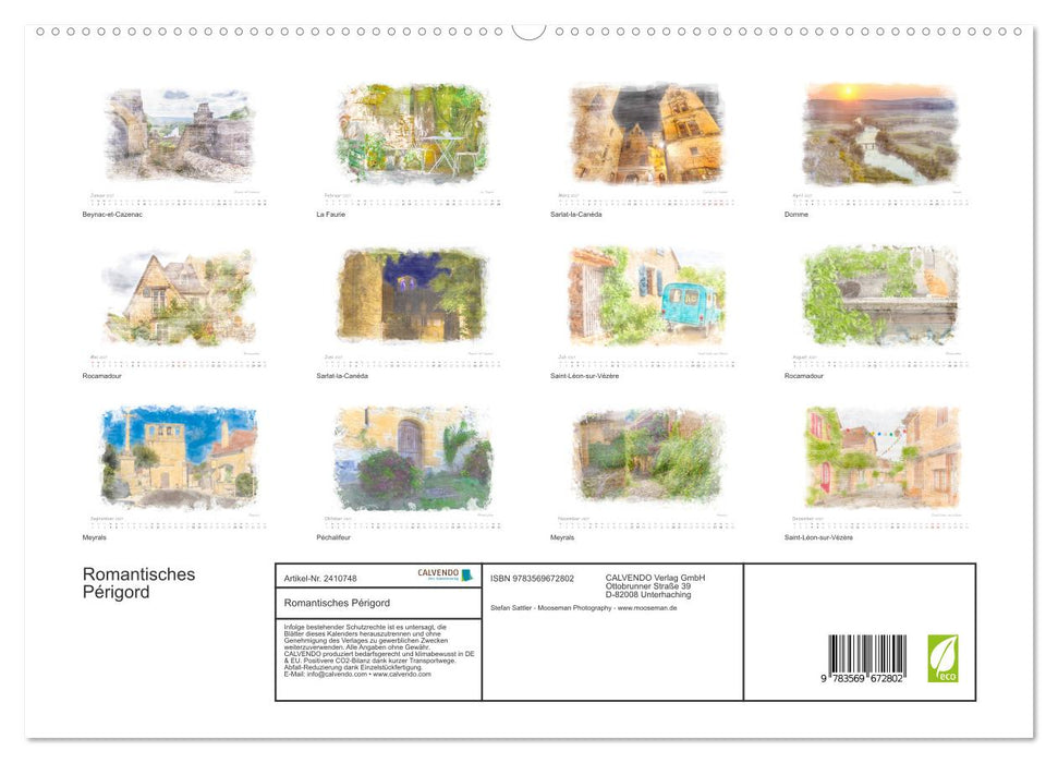 Romantisches Périgord (CALVENDO Premium Wandkalender 2027)