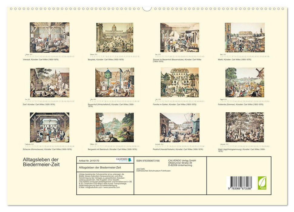 Alltagsleben der Biedermeier-Zeit (CALVENDO Premium Wandkalender 2027)