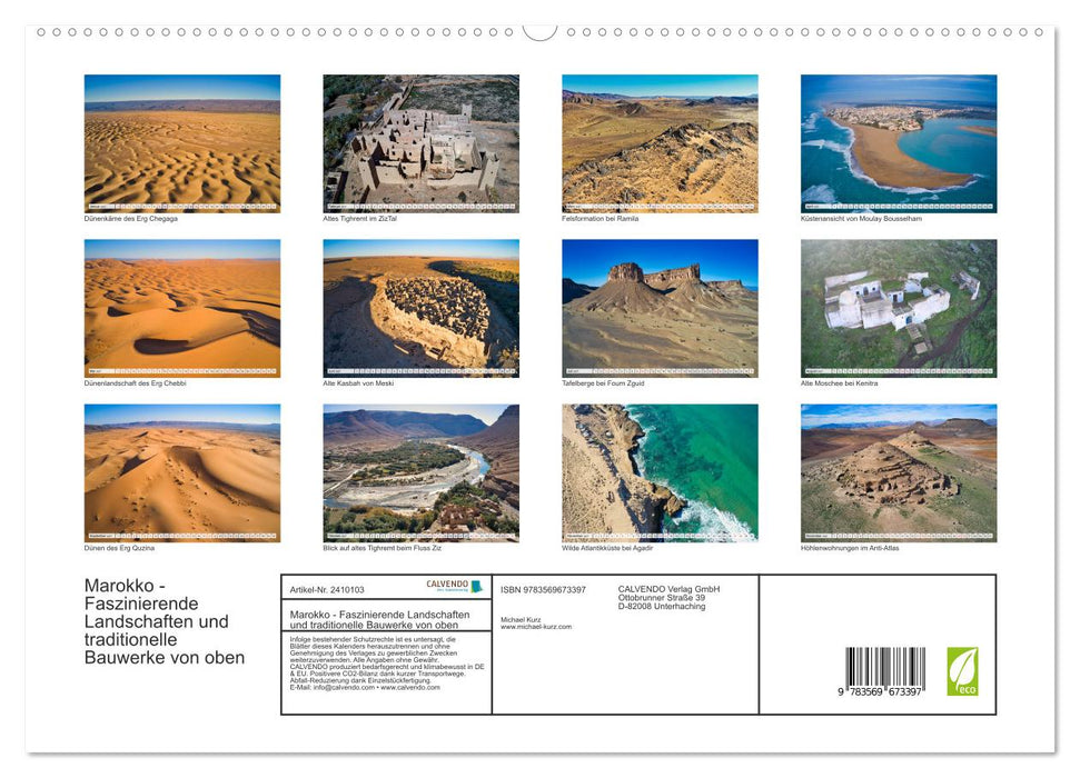 Marokko - Faszinierende Landschaften und traditionelle Bauwerke von oben (CALVENDO Premium Wandkalender 2027)