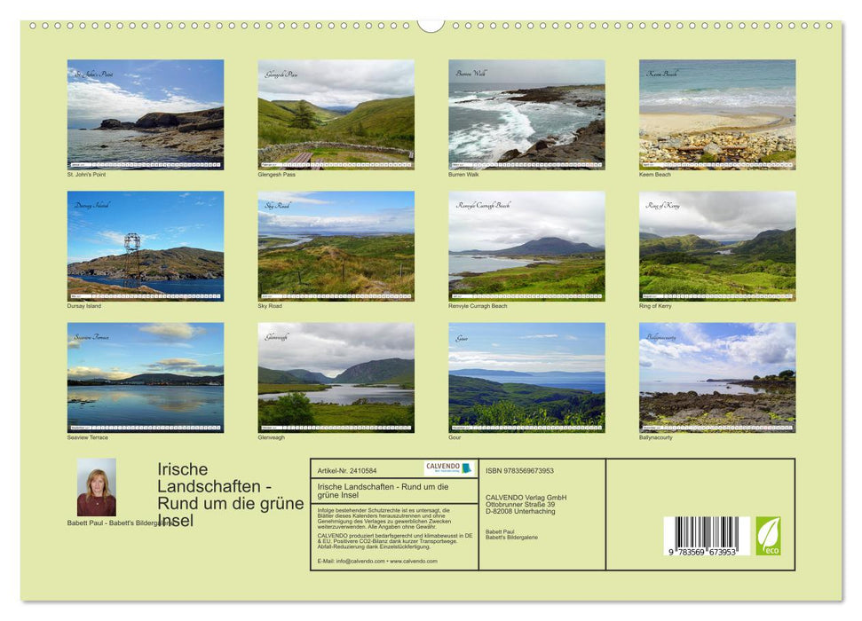 Irische Landschaften - Rund um die grüne Insel (CALVENDO Premium Wandkalender 2027)