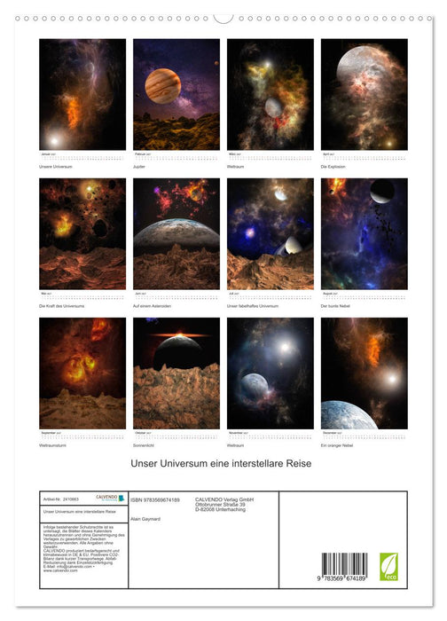 Unser Universum eine interstellare Reise (CALVENDO Premium Wandkalender 2027)