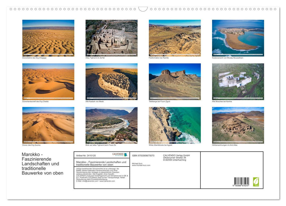 Marokko - Faszinierende Landschaften und traditionelle Bauwerke von oben (CALVENDO Wandkalender 2027)