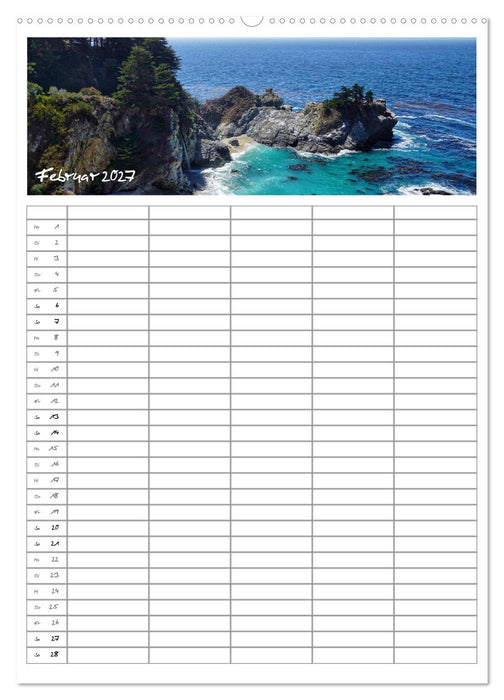 Kalifornien - Familienplaner 2027 (CALVENDO Premium Wandkalender 2027)