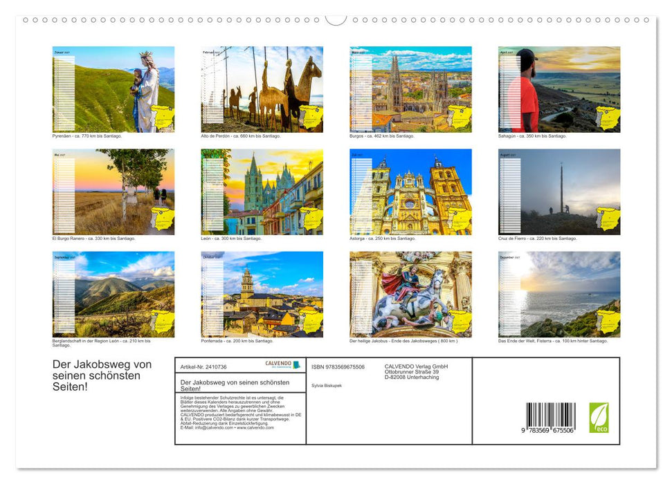 Der Jakobsweg von seinen schönsten Seiten! (CALVENDO Premium Wandkalender 2027)
