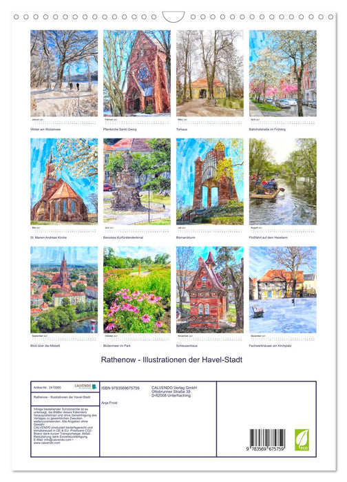 Rathenow - Illustrationen der Havel-Stadt (CALVENDO Wandkalender 2027)