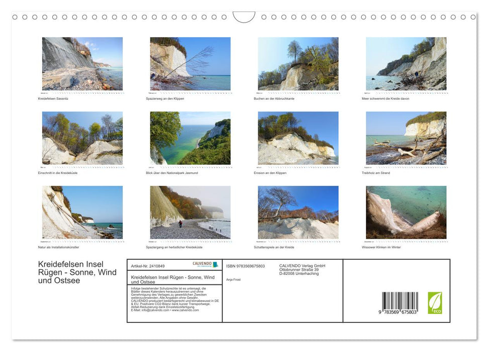 Kreidefelsen Insel Rügen - Sonne, Wind und Ostsee (CALVENDO Wandkalender 2027)