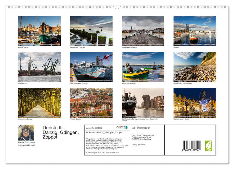 Dreistadt - Danzig, Gdingen, Zoppot (CALVENDO Premium Wandkalender 2027)