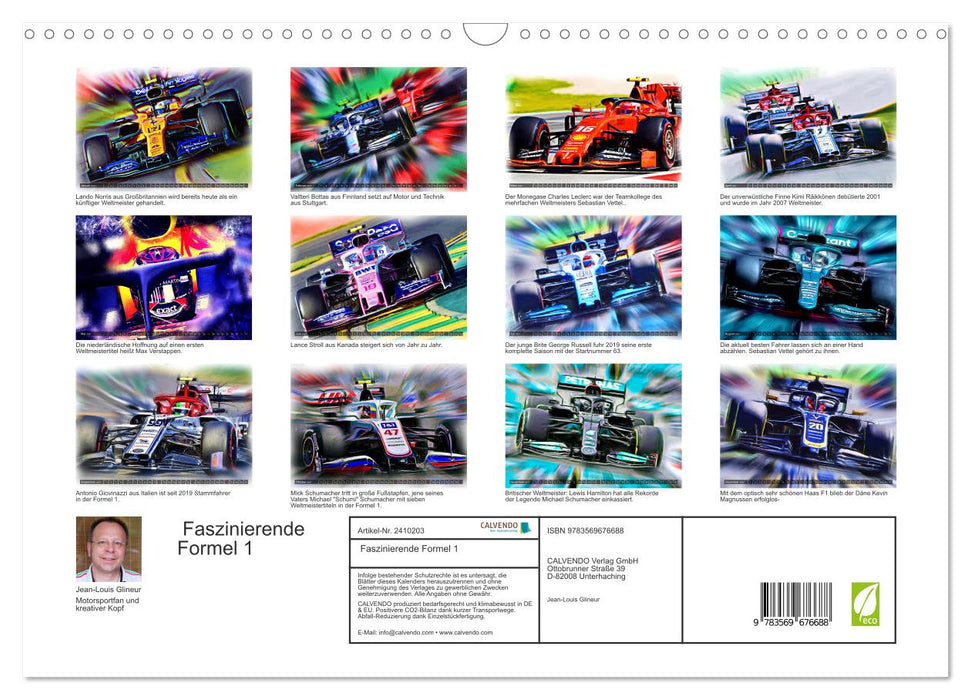 Faszinierende Formel 1 (CALVENDO Wandkalender 2027)