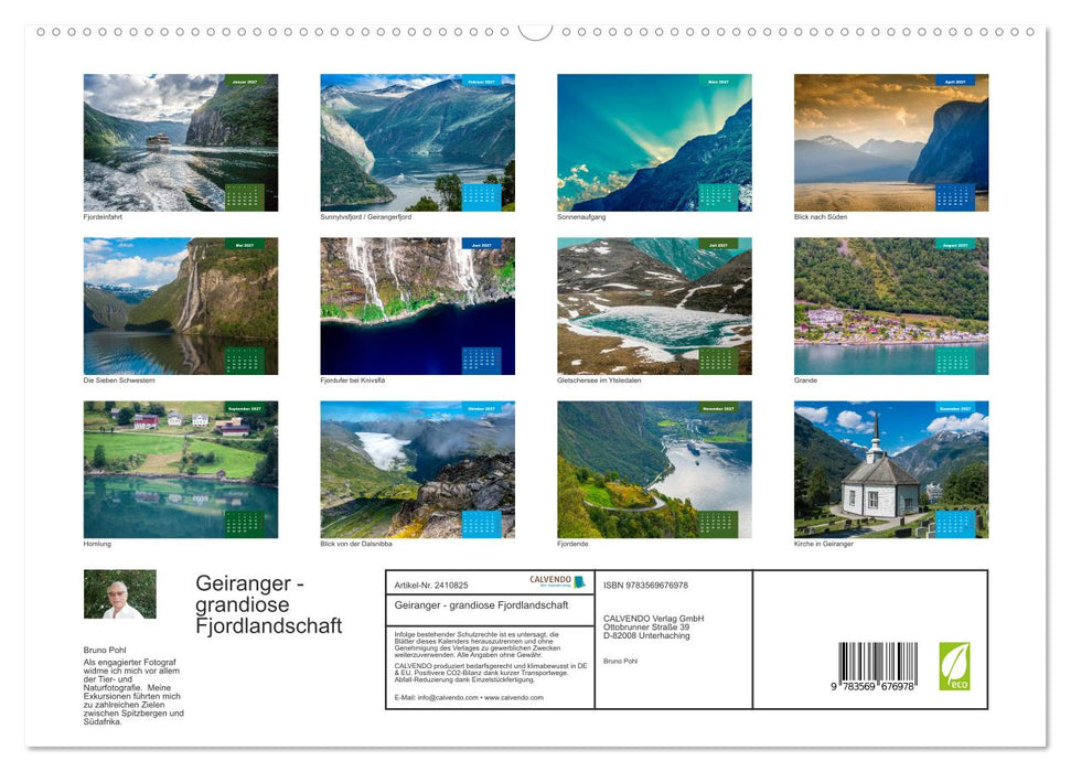 Geiranger - grandiose Fjordlandschaft (CALVENDO Wandkalender 2027)