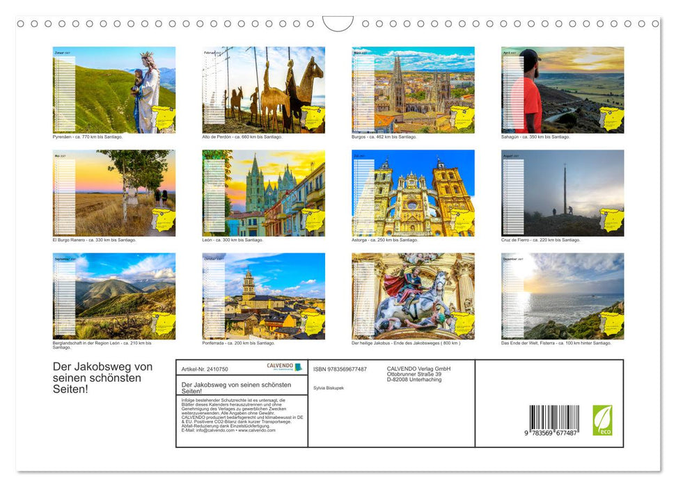 Der Jakobsweg von seinen schönsten Seiten! (CALVENDO Wandkalender 2027)