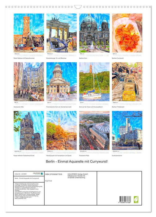 Berlin - Einmal Aquarelle mit Currywurst! (CALVENDO Wandkalender 2027)