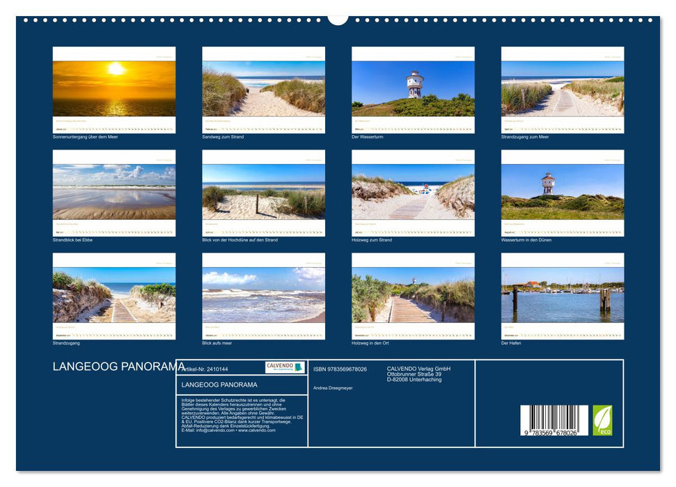 LANGEOOG PANORAMA (CALVENDO Premium Wandkalender 2027)