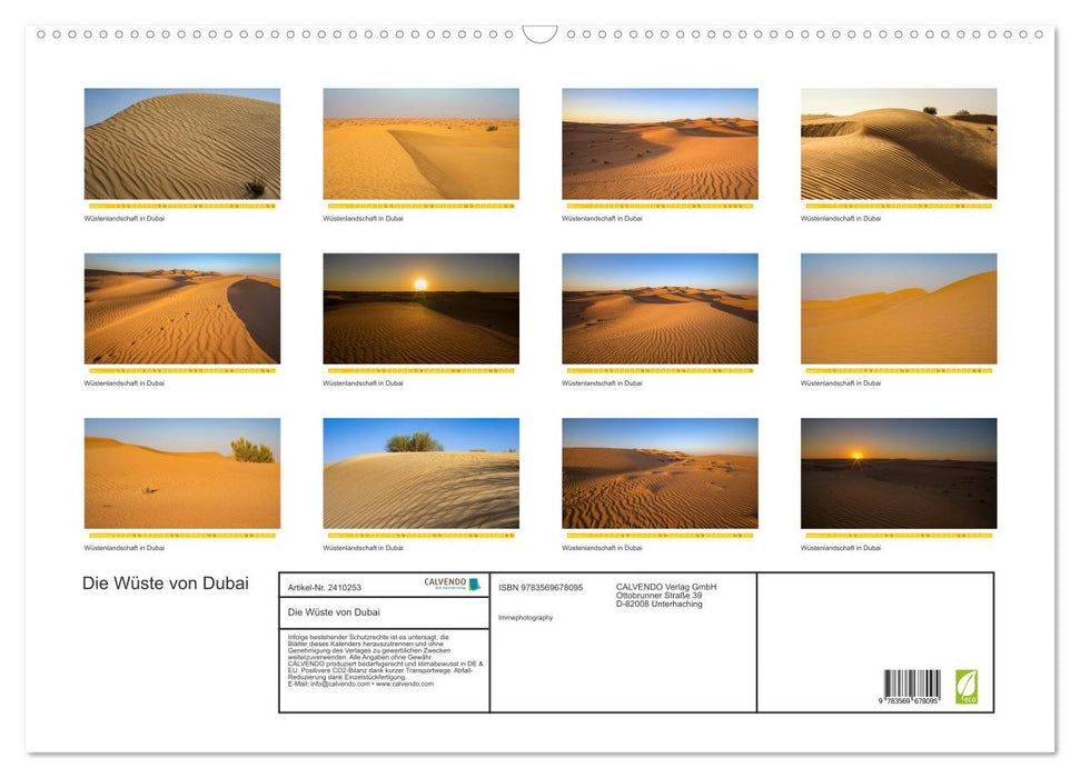 Die Wüste von Dubai (CALVENDO Wandkalender 2027)