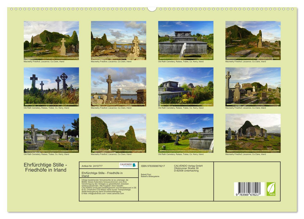 Ehrfürchtige Stille - Friedhöfe in Irland (CALVENDO Premium Wandkalender 2027)