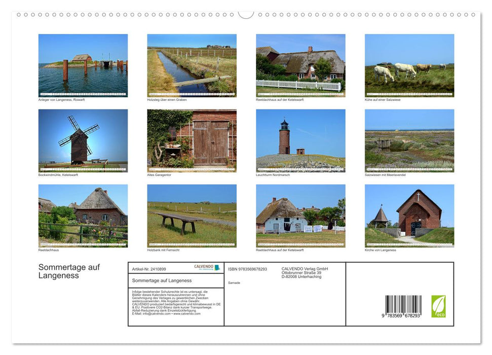 Sommertage auf Langeness (CALVENDO Premium Wandkalender 2027)