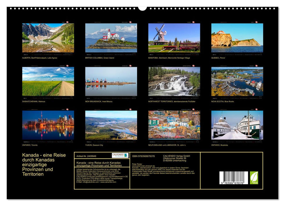 Kanada - eine Reise durch Kanadas einzigartige Provinzen und Territorien (CALVENDO Premium Wandkalender 2027)