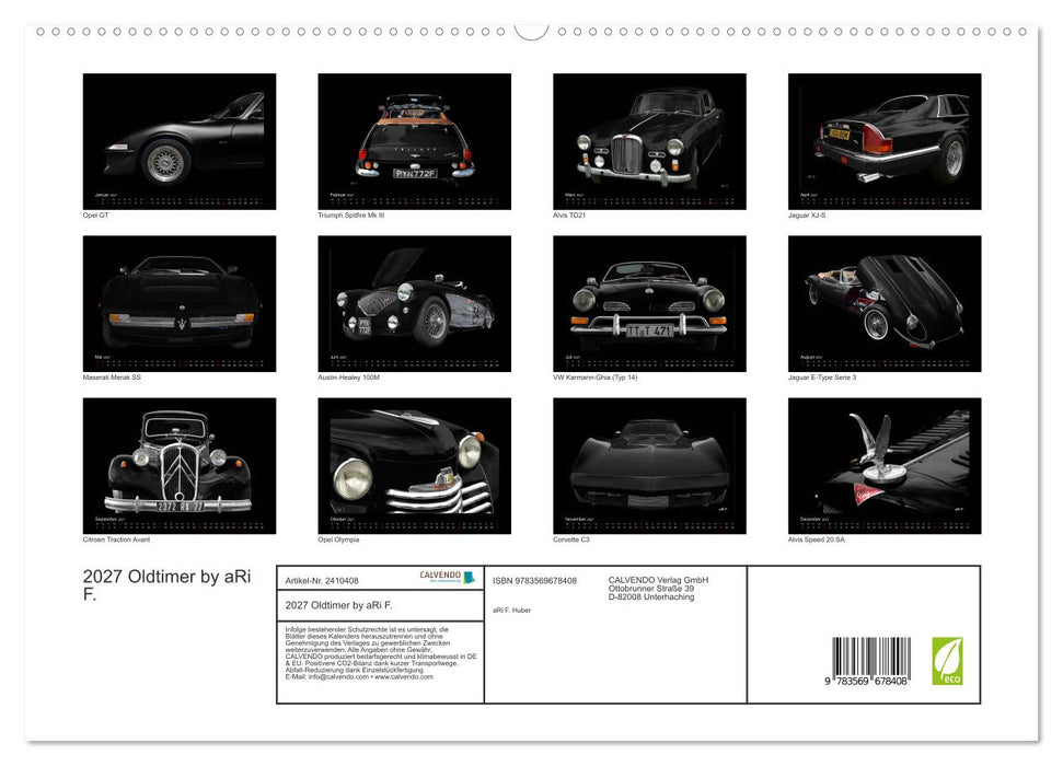 2027 Oldtimer by aRi F. (CALVENDO Premium Wandkalender 2027)
