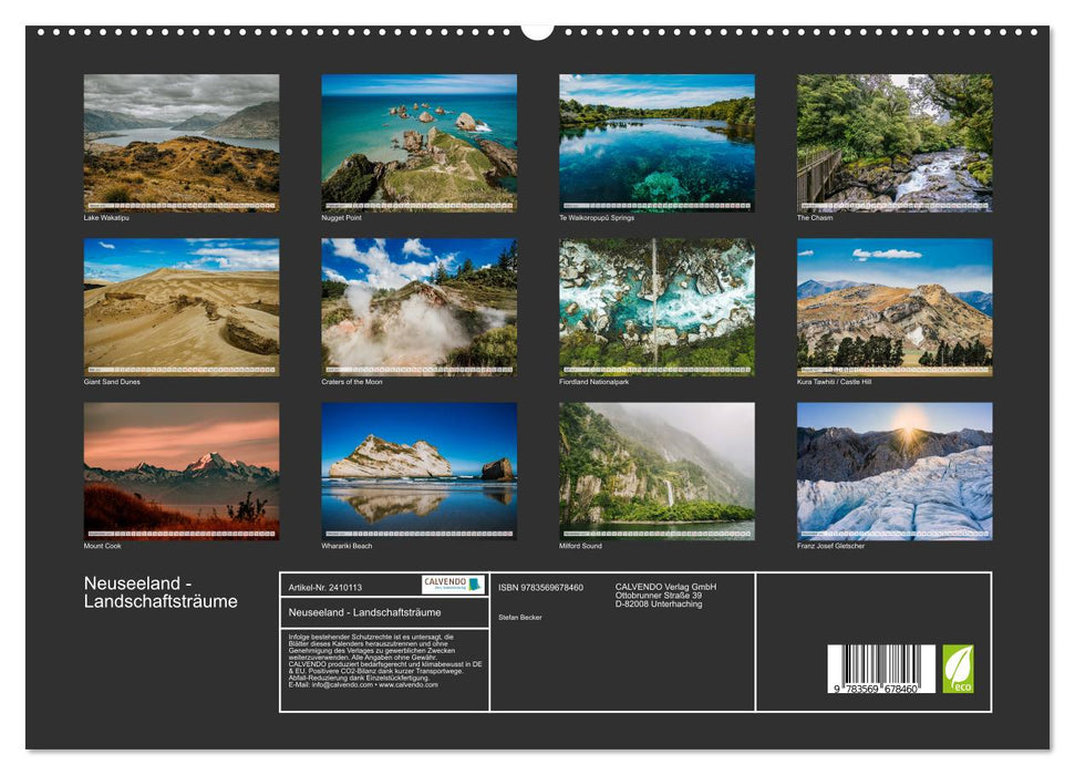 Neuseeland - Landschaftsträume (CALVENDO Premium Wandkalender 2027)