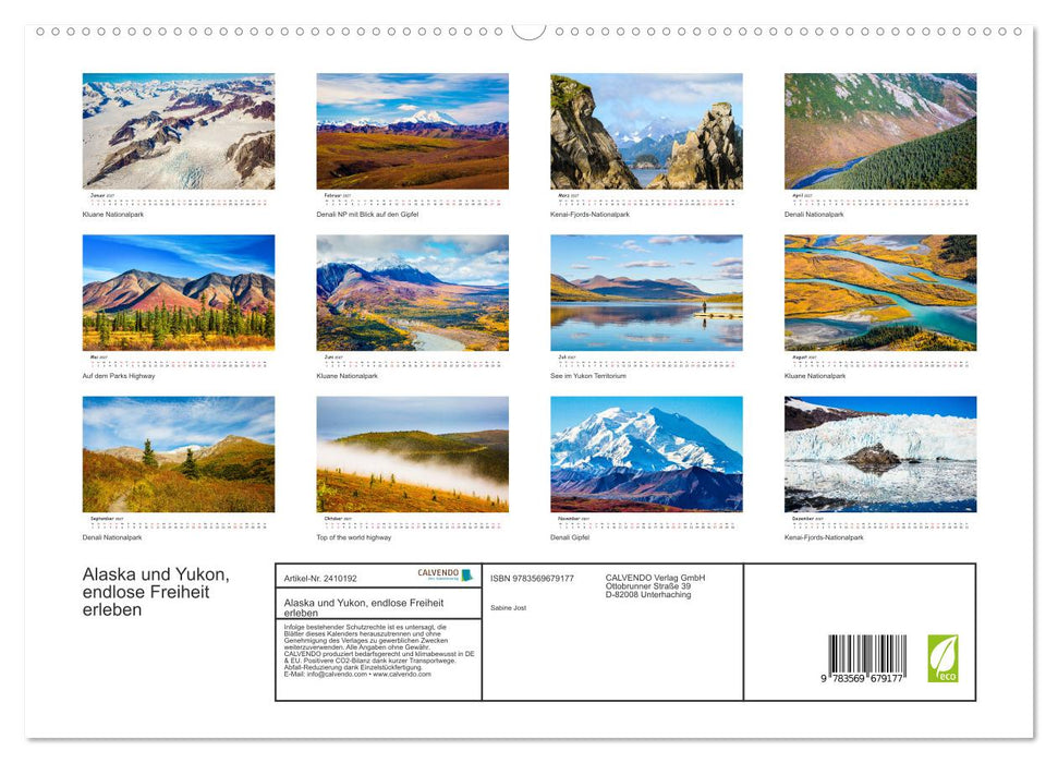 Alaska und Yukon, endlose Freiheit erleben (CALVENDO Premium Wandkalender 2027)