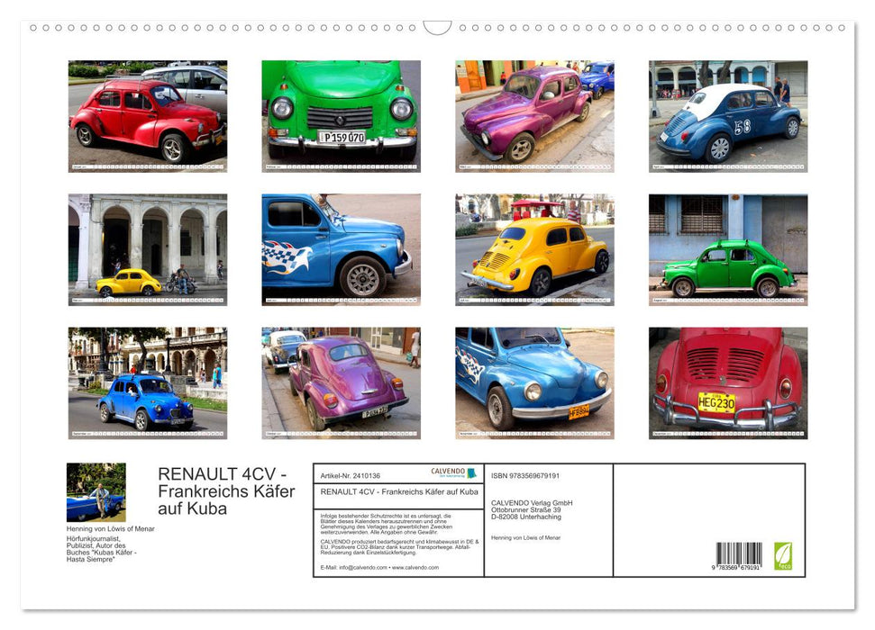 RENAULT 4CV - Frankreichs Käfer auf Kuba (CALVENDO Wandkalender 2027)
