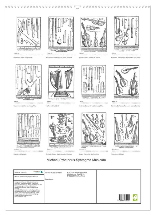 Michael Praetorius Syntagma Musicum (CALVENDO Wandkalender 2027)