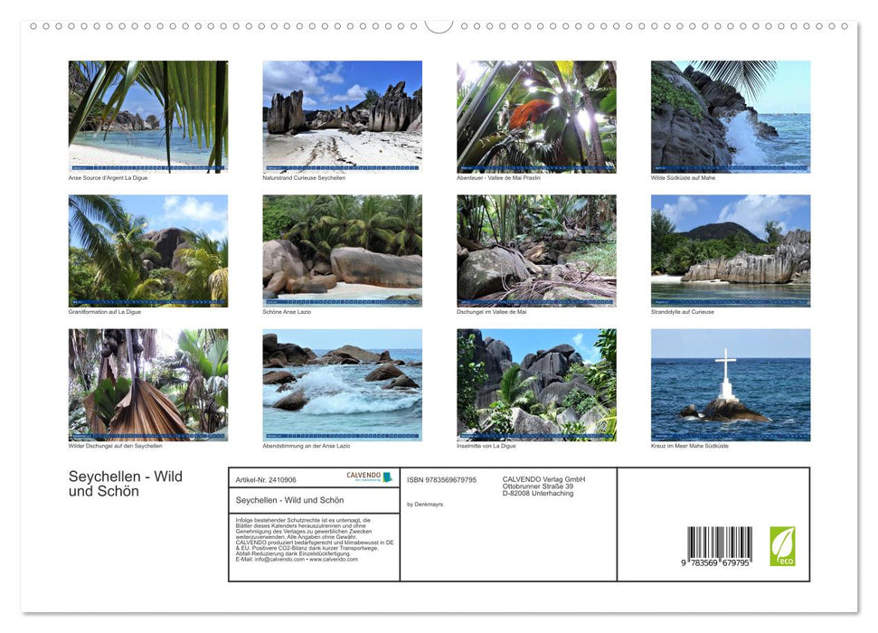 Seychellen - Wild und Schön (CALVENDO Premium Wandkalender 2027)