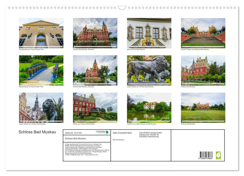 Schloss Bad Muskau (CALVENDO Wandkalender 2027)