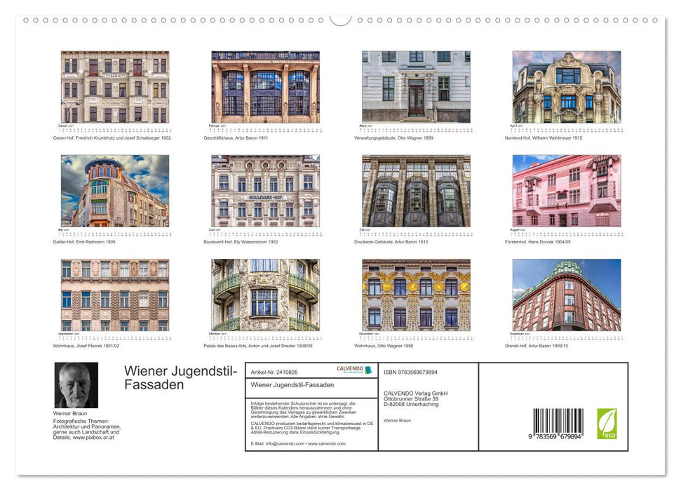 Wiener Jugendstil-Fassaden (CALVENDO Premium Wandkalender 2027)