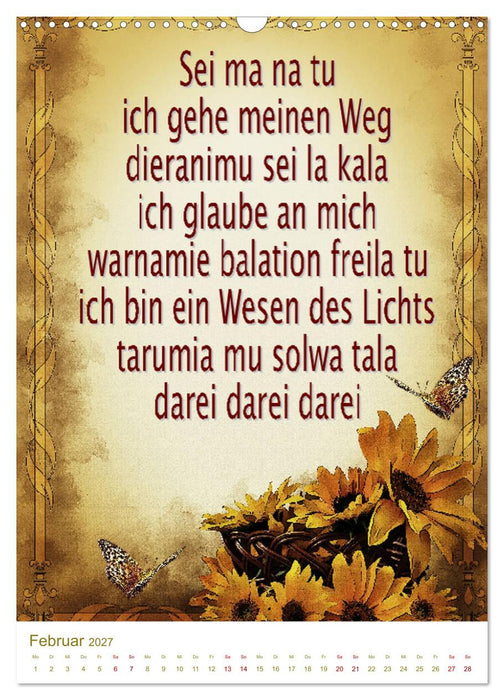 Heilende Mantras in der Lichtsprache des Universums (CALVENDO Wandkalender 2027)