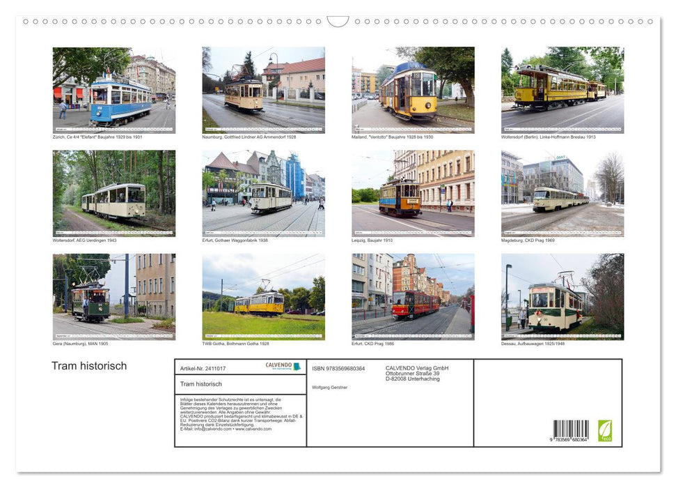 Tram historisch (CALVENDO Wandkalender 2027)