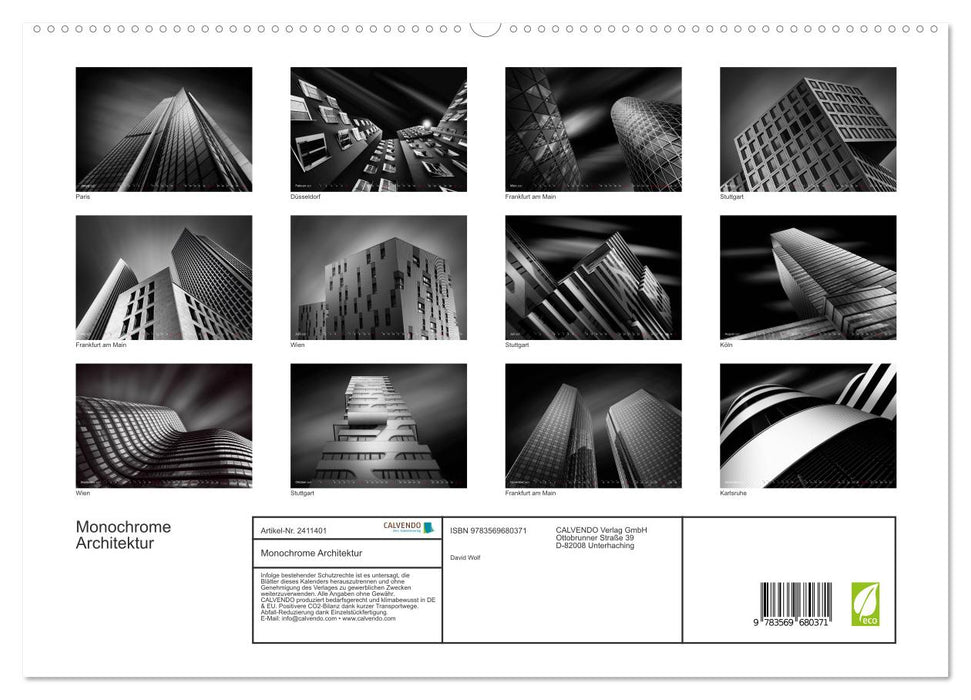 Monochrome Architektur (CALVENDO Premium Wandkalender 2027)