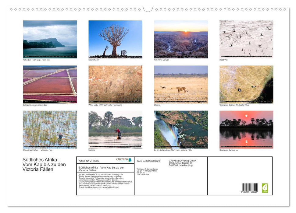 Südliches Afrika - Vom Kap bis zu den Victoria Fällen (CALVENDO Wandkalender 2027)