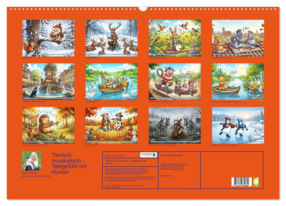 Tierisch musikalisch - Taktgefühl mit Humor (CALVENDO Wandkalender 2027)