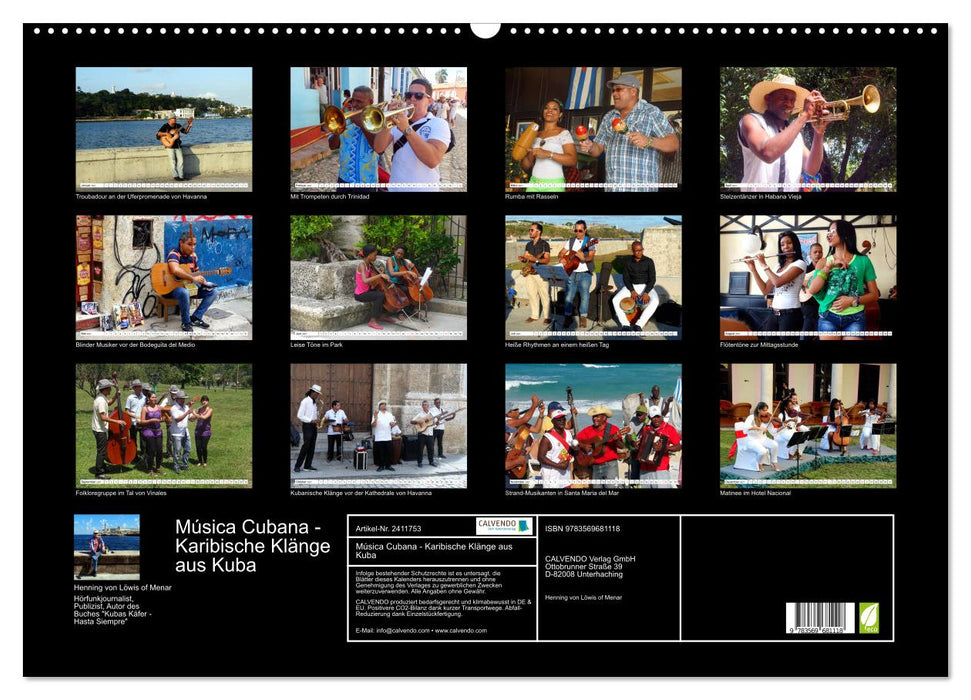 Música Cubana - Karibische Klänge aus Kuba (CALVENDO Wandkalender 2027)