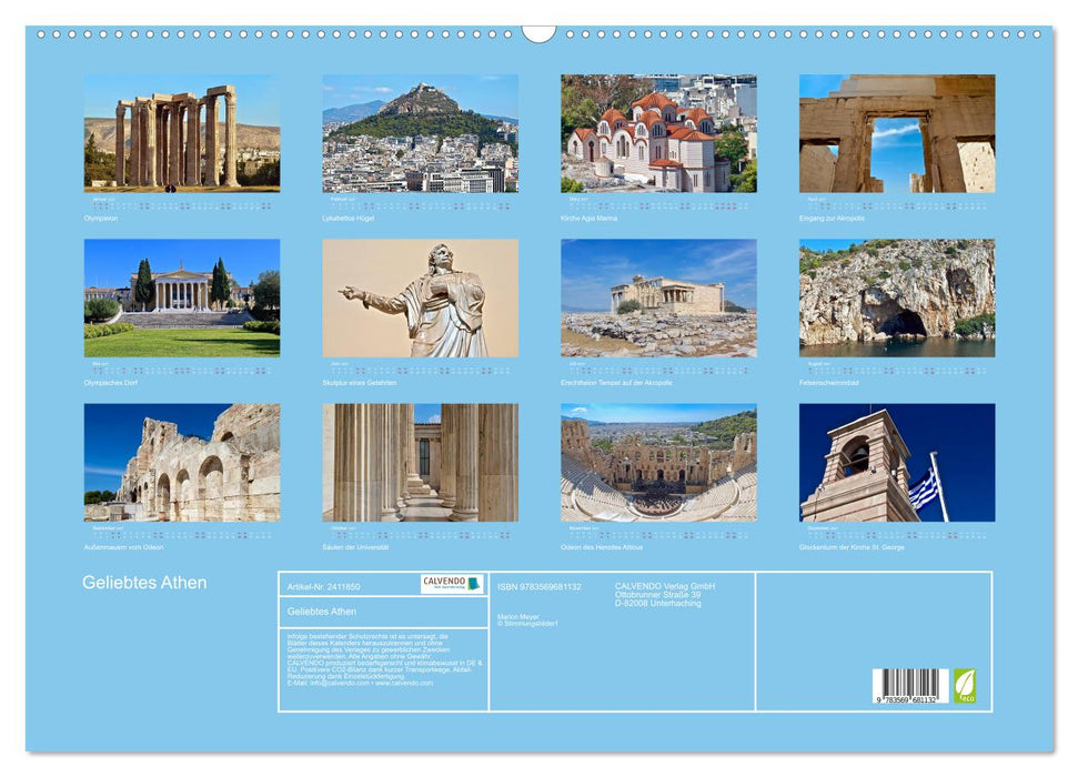 Geliebtes Athen (CALVENDO Wandkalender 2027)