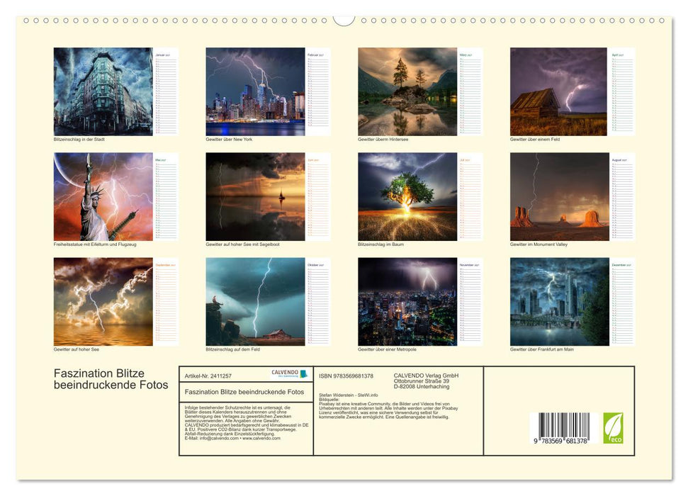 Faszination Blitze beeindruckende Fotos (CALVENDO Premium Wandkalender 2027)