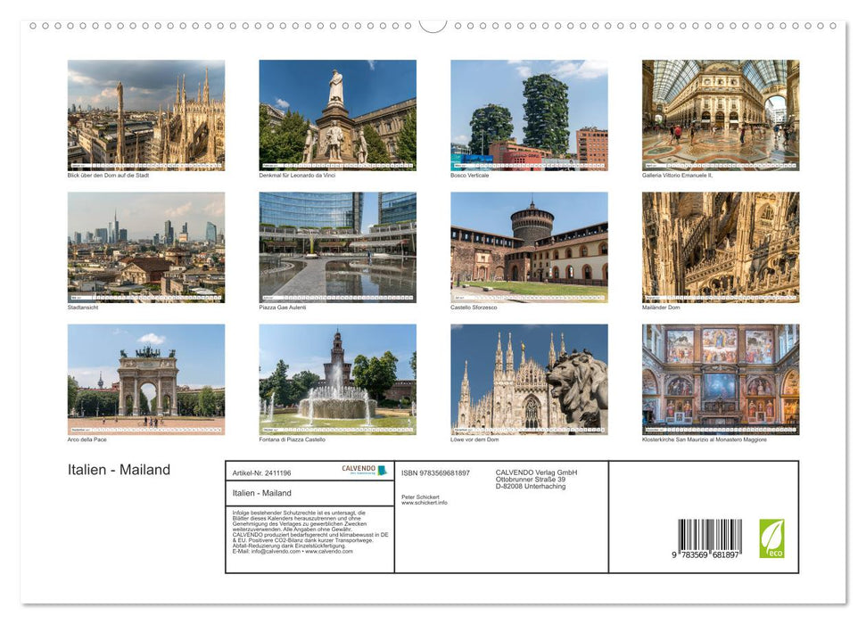 Italien - Mailand (CALVENDO Premium Wandkalender 2027)
